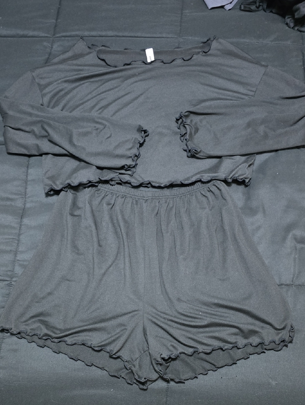 Black Ruffle Lounge Set